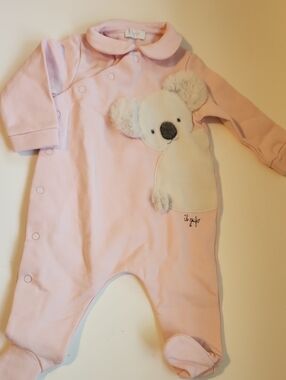 Il Gufo Light Pink Koala Applique Footie